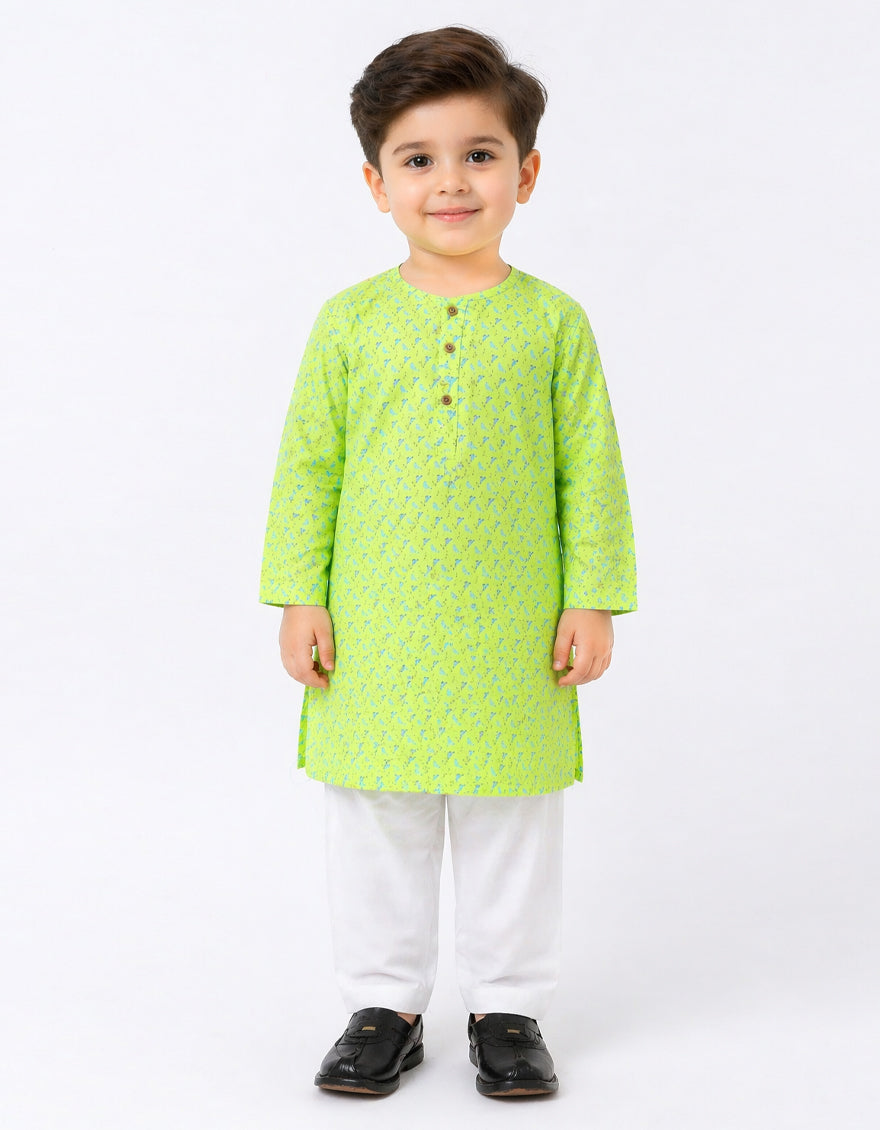 Cotton Neon Yellow Shalwar Kameez - J. Junaid Jamshed