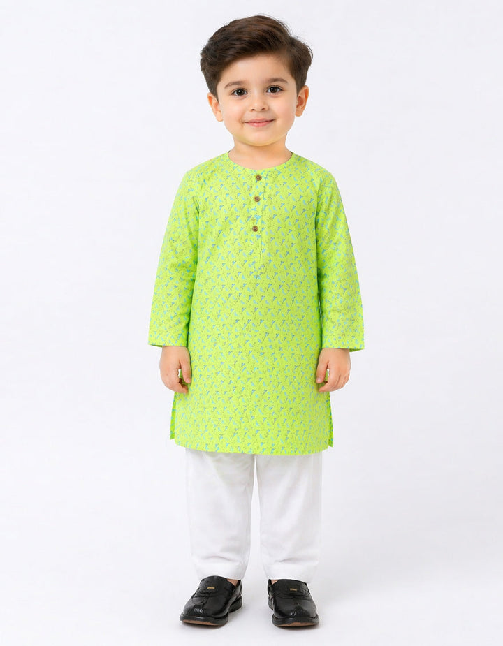 Cotton Neon Yellow Shalwar Kameez - J. Junaid Jamshed