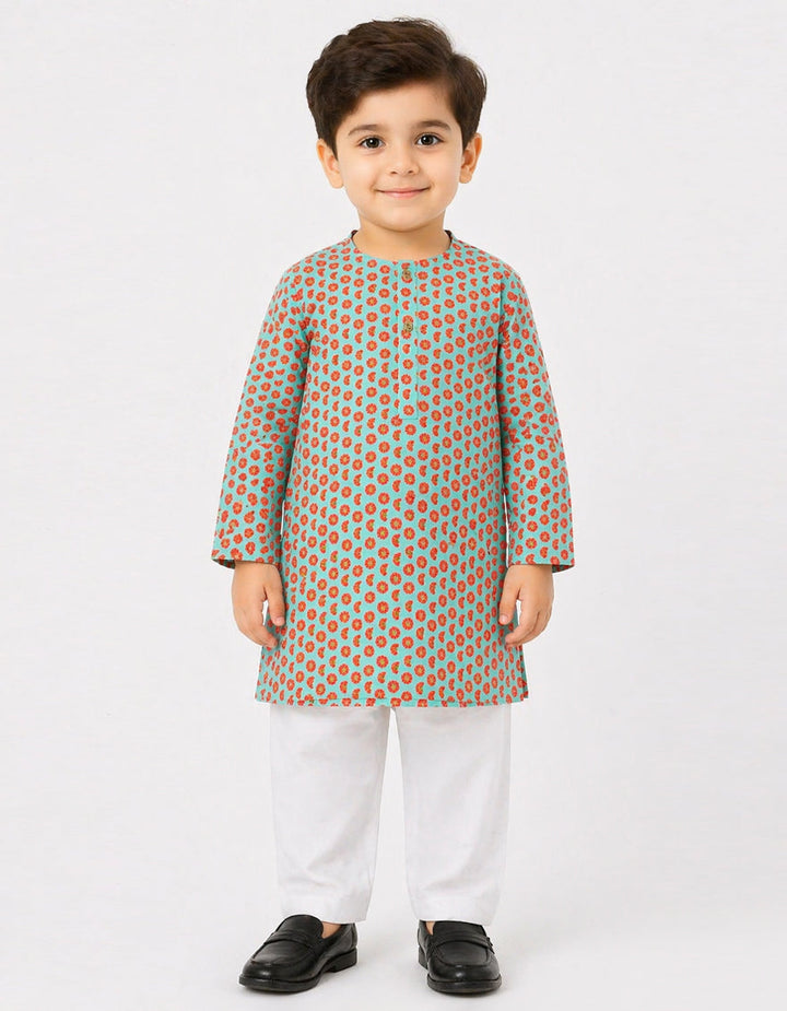 Cotton Turquoise Shalwar Kameez - J. Junaid Jamshed