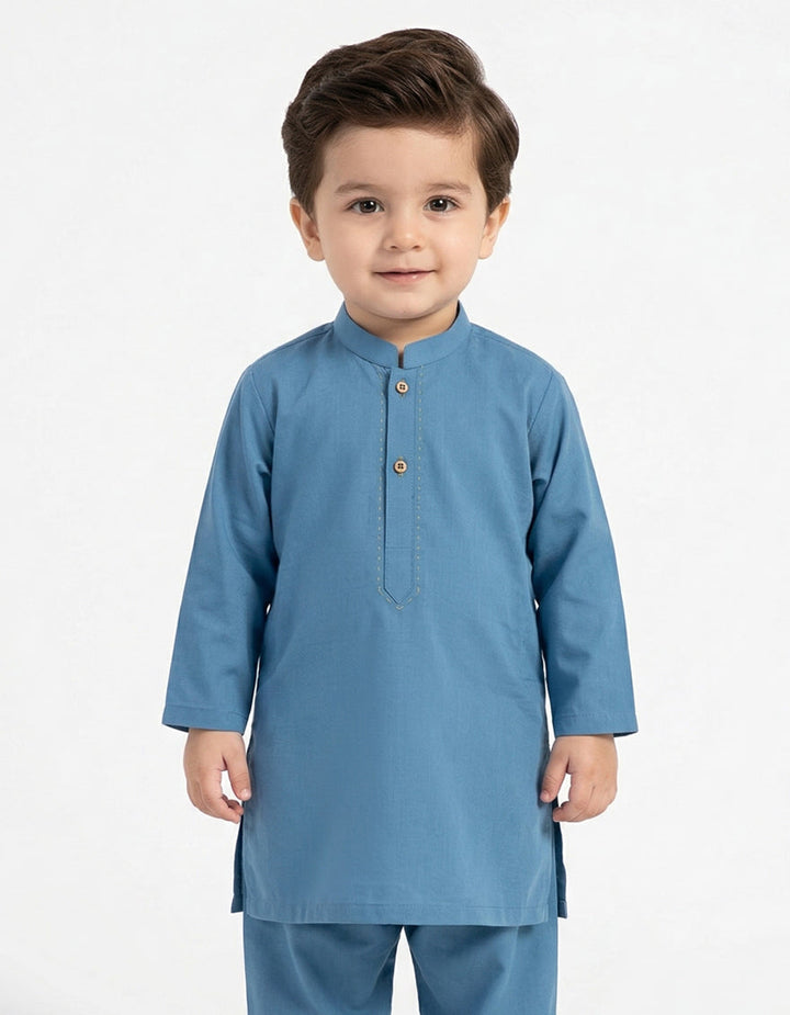 Blended Blue Shalwar Kameez - J. Junaid Jamshed