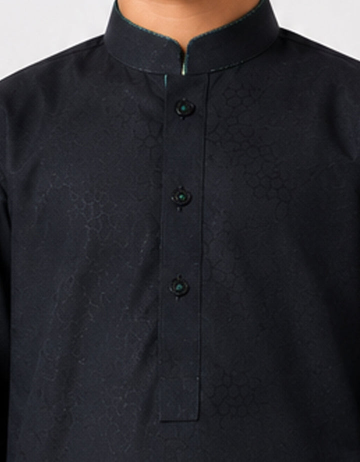 Polyester Charcoal Shalwar Kameez - J. Junaid Jamshed