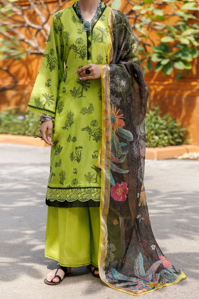 Danier Jacquard Lime Green Stitched Suit - Almirah