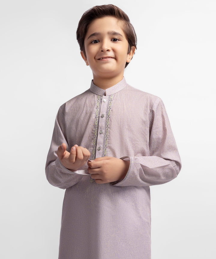 Cotton Light Purple Kurta - J. Junaid Jamshed