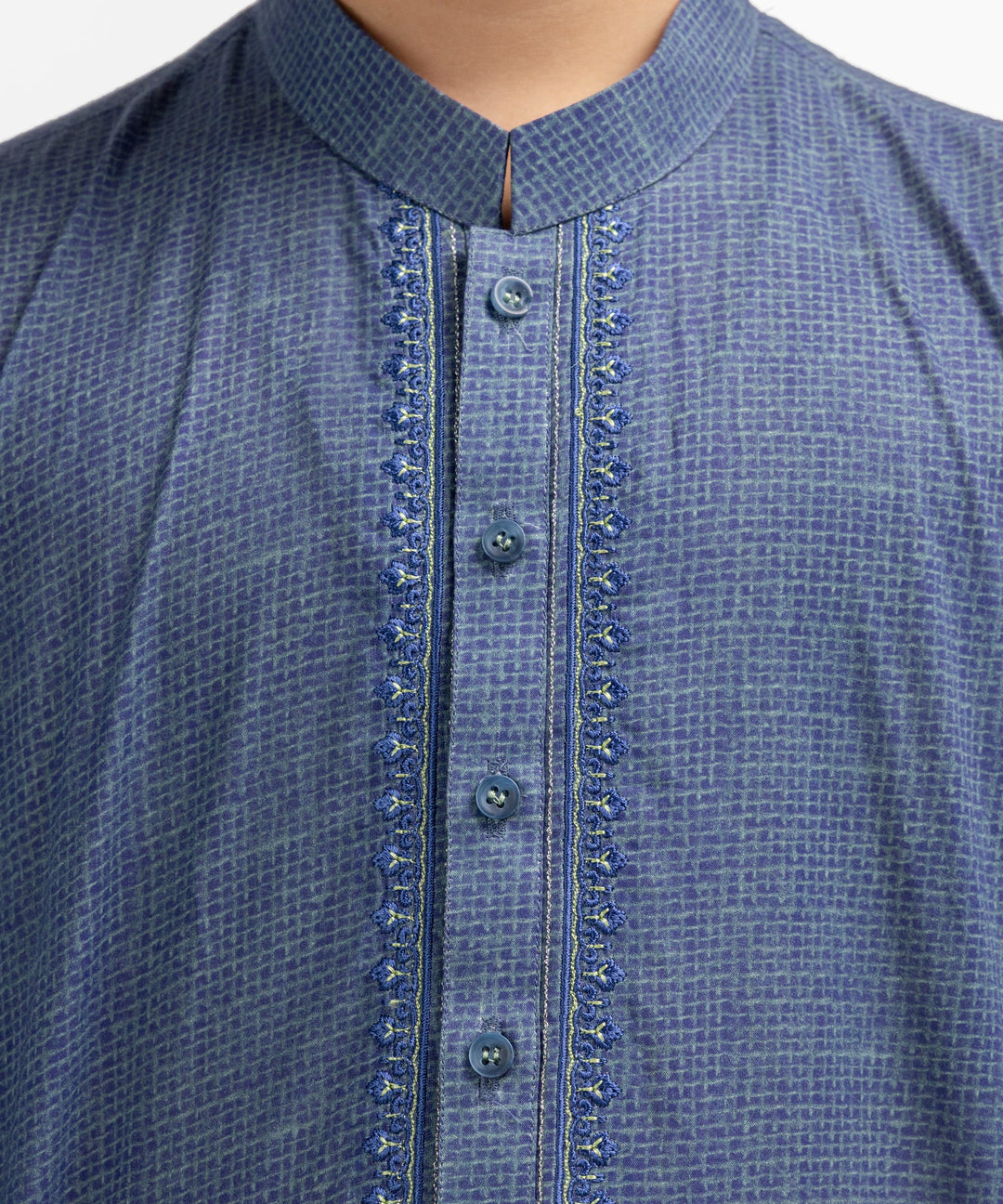 Cotton Dark Blue Kurta - J. Junaid Jamshed