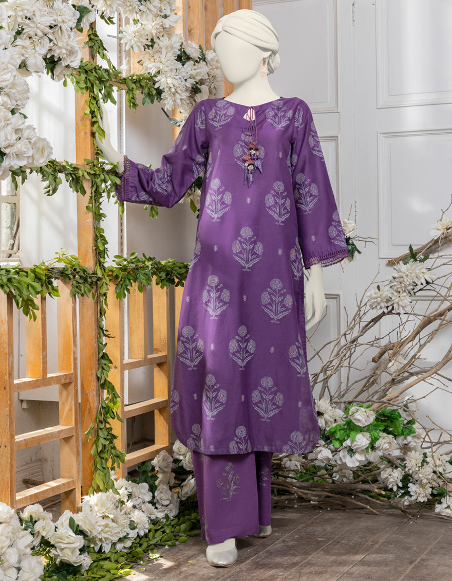 Lawn Purple Unstitched Suit - J. Junaid Jamshed