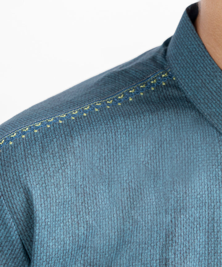 Cotton Blue Kurta - J. Junaid Jamshed