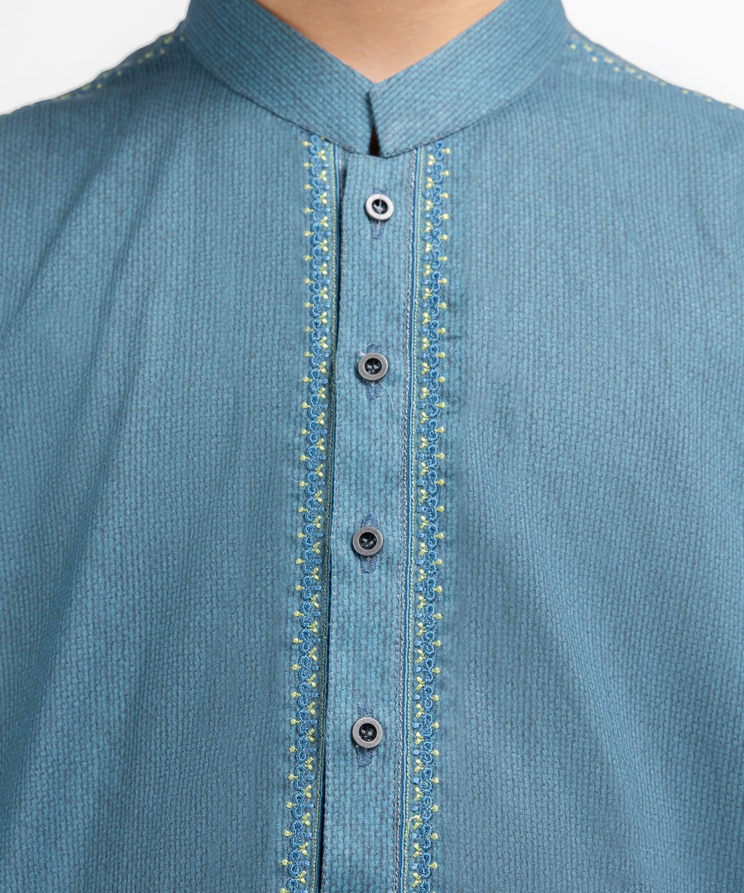 Cotton Blue Kurta - J. Junaid Jamshed