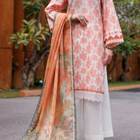 Jacquard Peach Stitched Suit - J. Junaid Jamshed