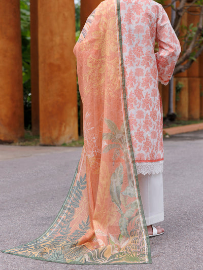 Jacquard Peach Stitched Suit - J. Junaid Jamshed