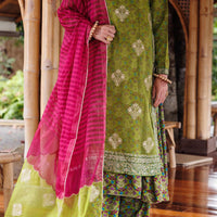 Mapple Silk Green Unstitched Suit - Almirah