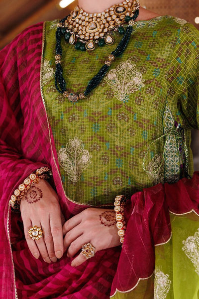 Mapple Silk Green Stitched Suit - Almirah