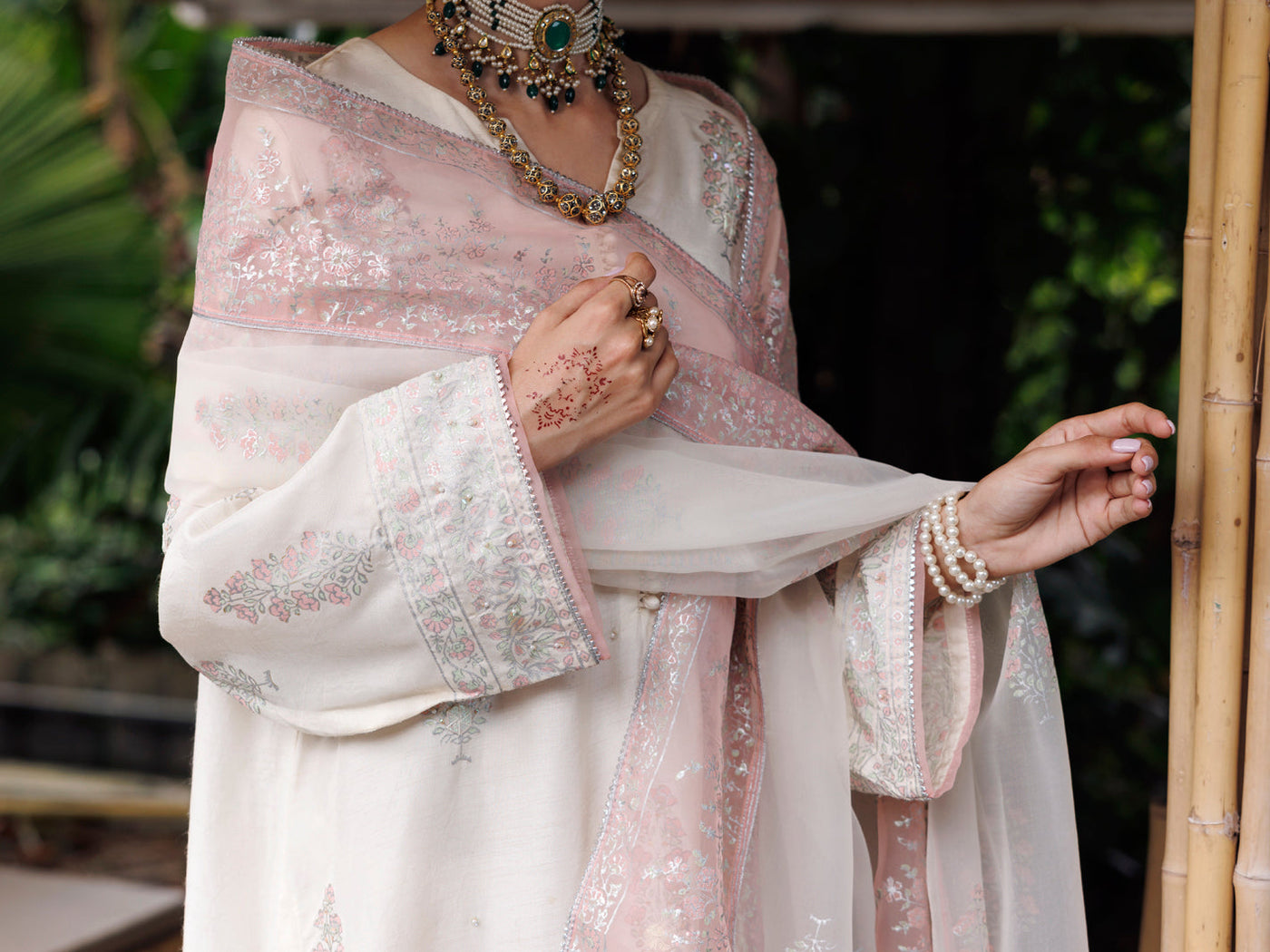 Mapple Silk Off White Stitched Suit - Almirah