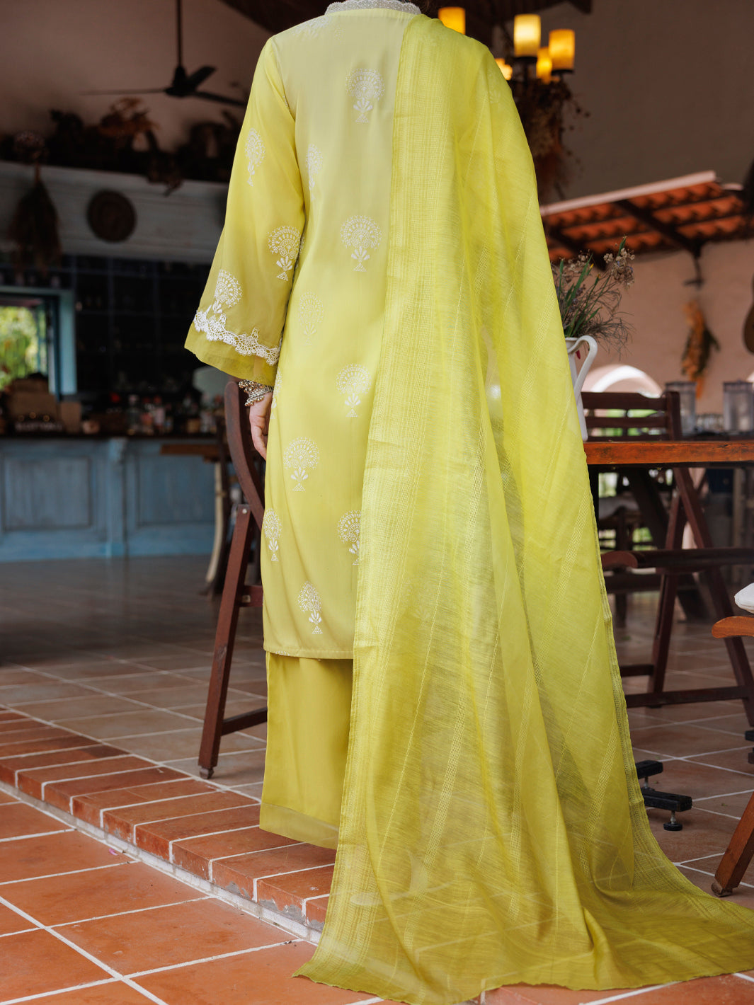 Cambric Lemon Stitched Suit - Almirah