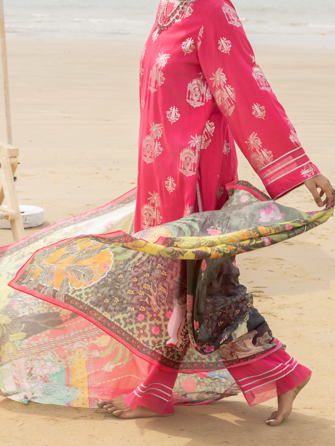 Viscose Pink Stitched Suit - Almirah