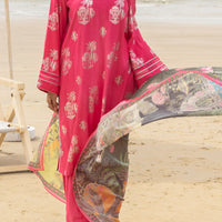 Viscose Pink Stitched Suit - Almirah