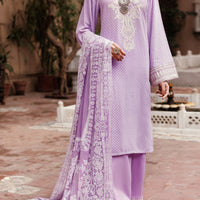 Square Dobby Light Purple Unstitched Suit - Almirah