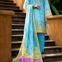 Lawn Ferozi Stitched Suit - Almirah
