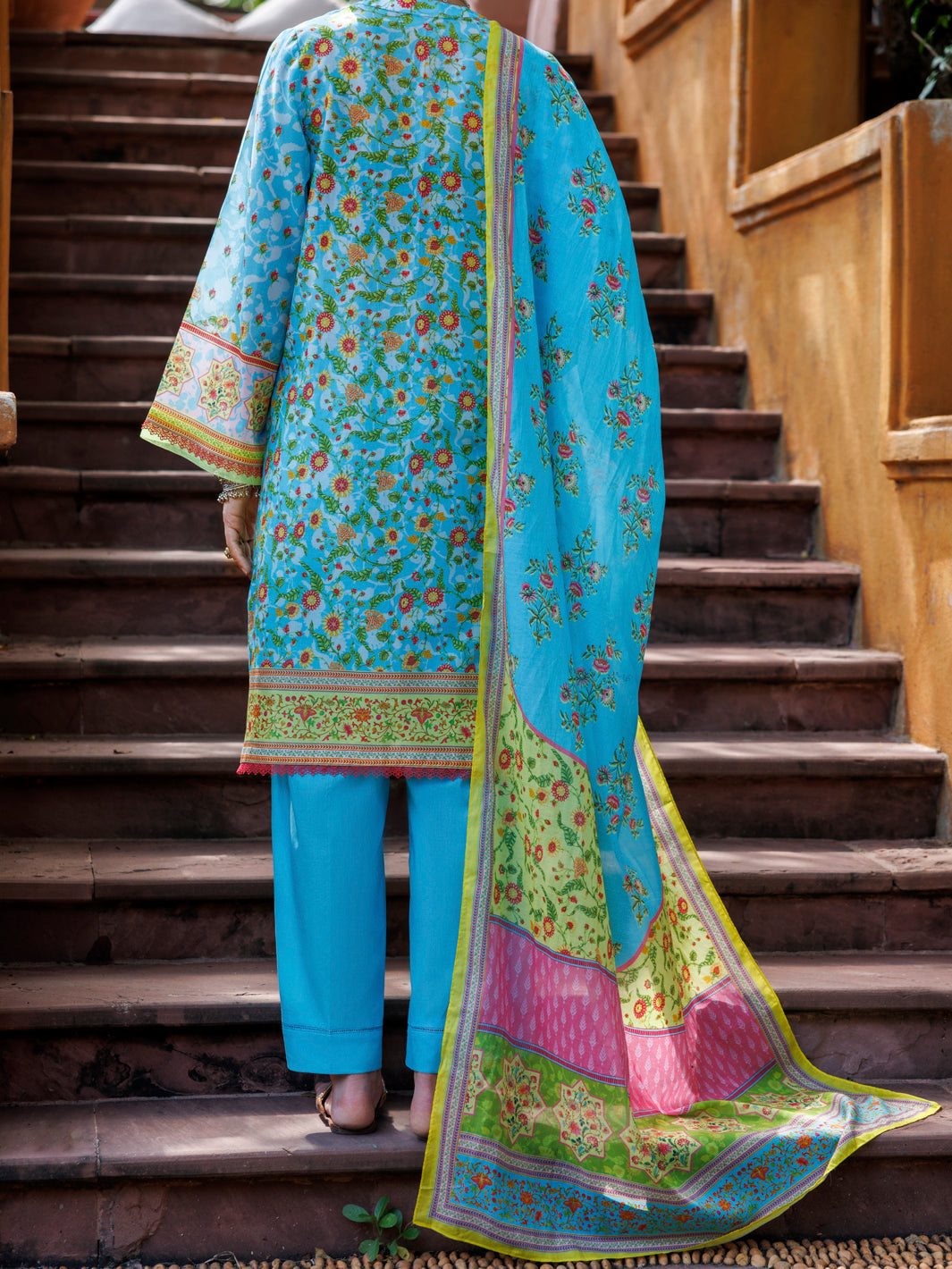 Lawn Ferozi Stitched Suit - Almirah