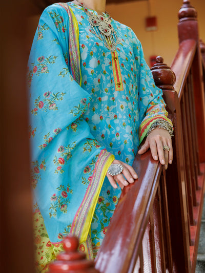 Lawn Ferozi Stitched Suit - Almirah