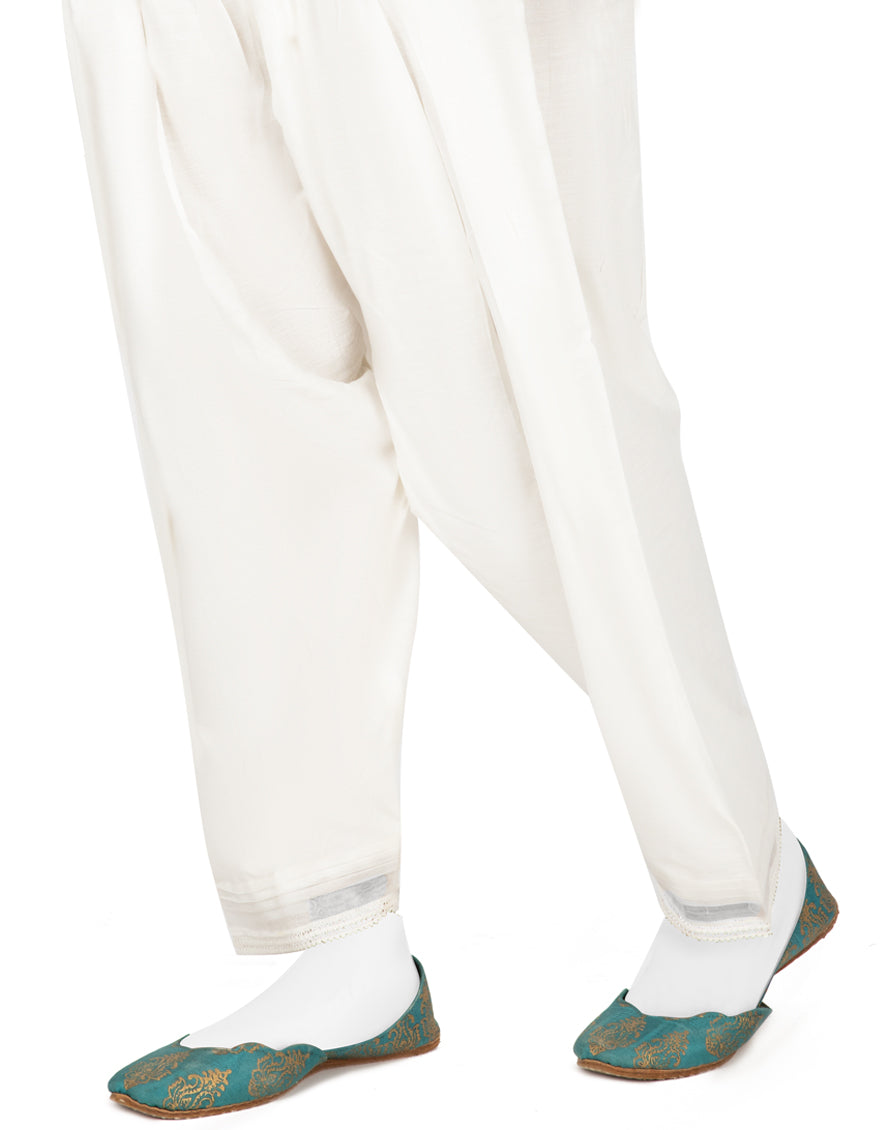 Cambric White Trouser - J. Junaid Jamshed