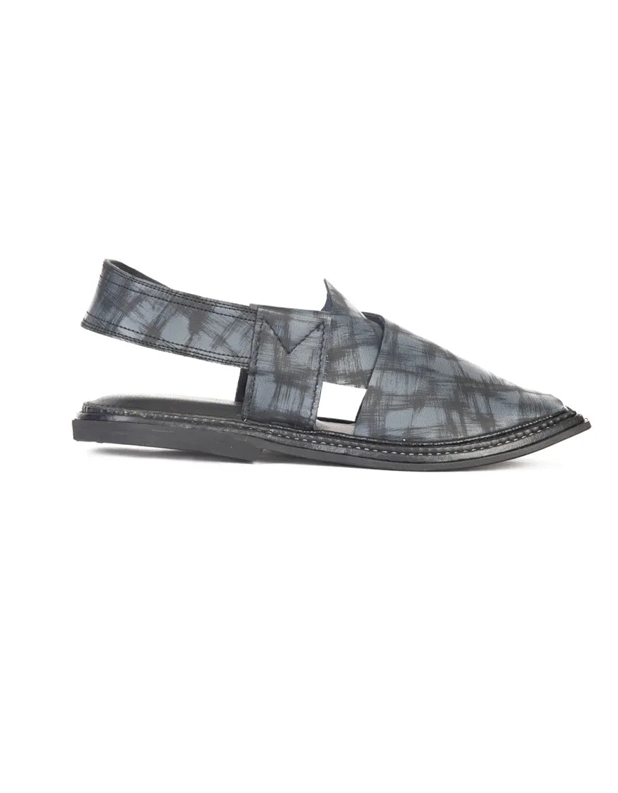 Plain Grey Peshawari Chappal - J. Junaid Jamshed