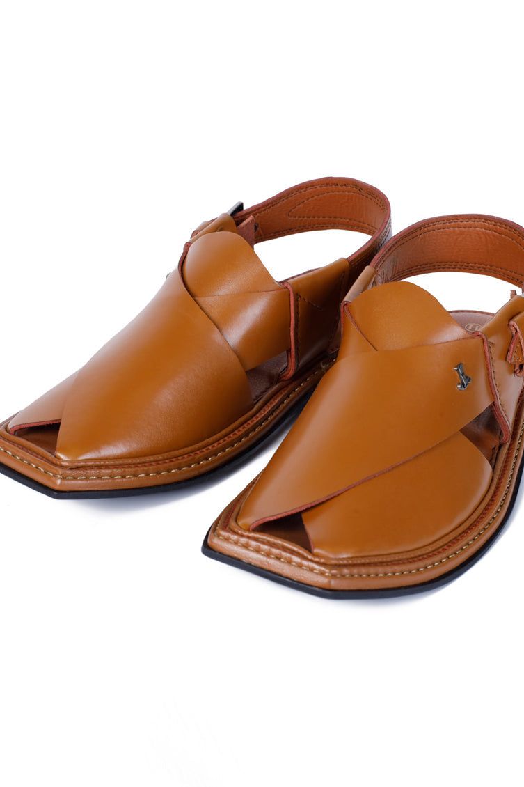 High Chrome Mustard Peshawari Chappal - J. Junaid Jamshed