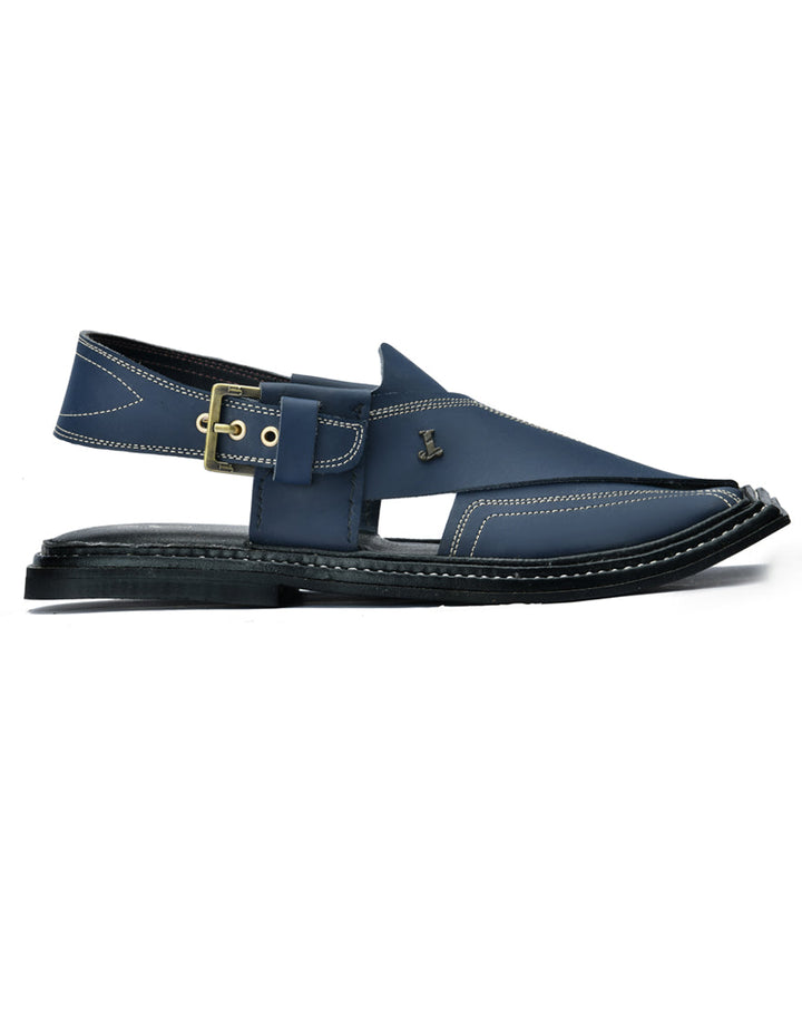 High Chrome Blue Peshawari Chappal - J. Junaid Jamshed
