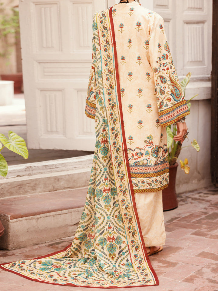 Lawn Beige Stitched Suit - Almirah