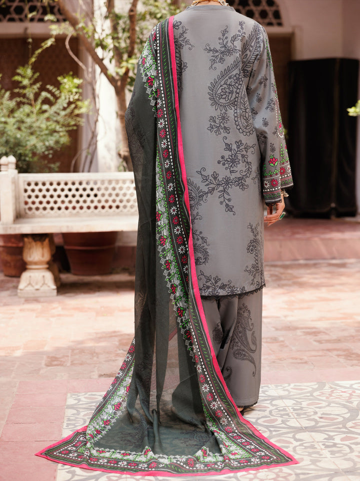 Lawn Grey Stitched Suit - Almirah