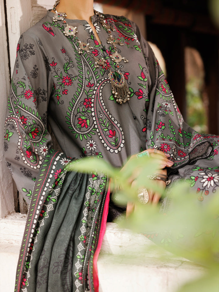 Lawn Grey Stitched Suit - Almirah