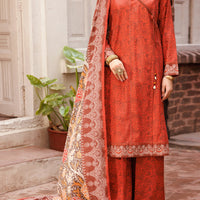 Lawn Maroon Stitched Suit - Almirah