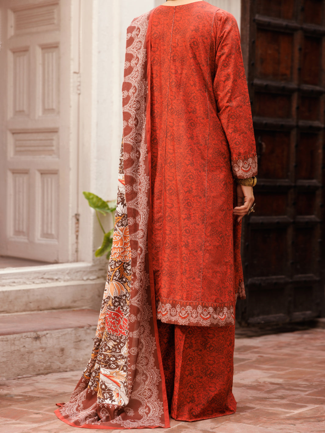 Lawn Maroon Stitched Suit - Almirah