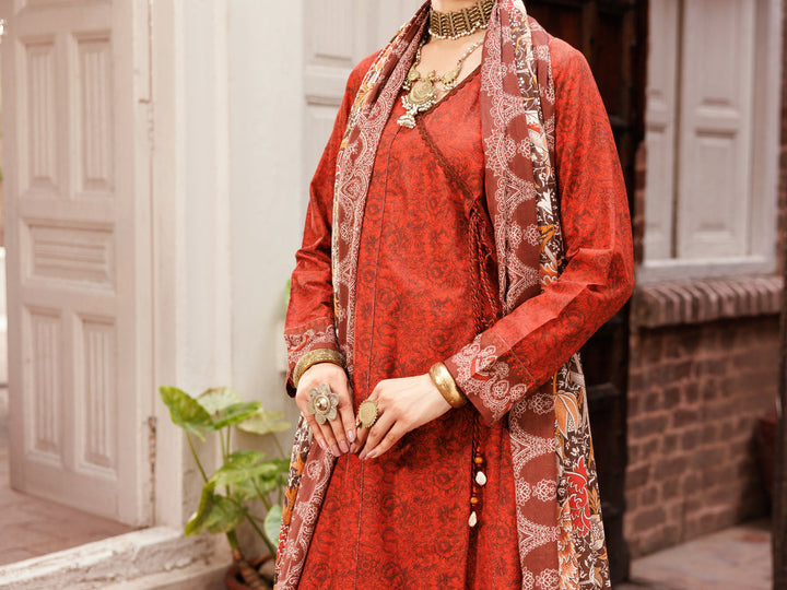 Lawn Maroon Stitched Suit - Almirah