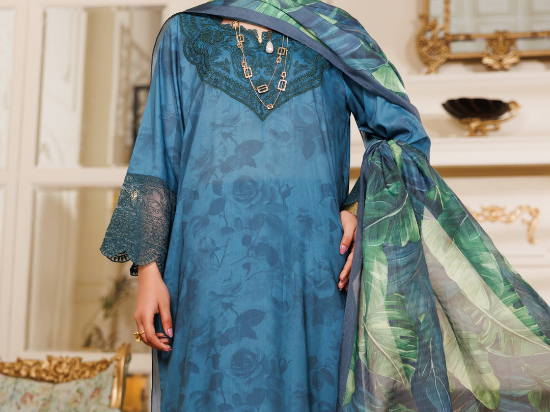 Lawn Teal Stitched Suit - Almirah Janan Lawn Teal Stitched Suit - Almirah Janan