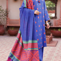Yarn Dyed Blue Unstitched Suit - Almirah