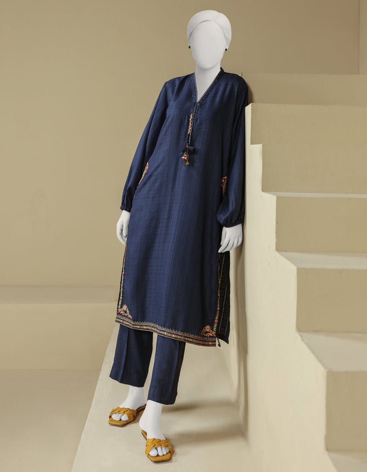 Dyed Blue Stitched Suit - J. Junaid Jamshed