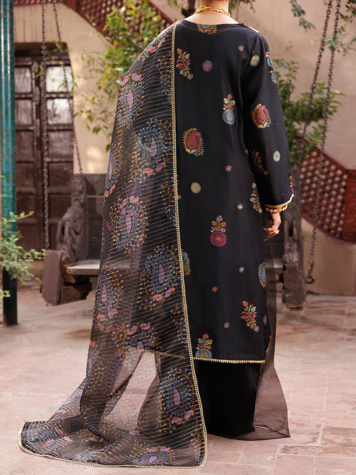Jacquard Black Stitched Suit - Almirah