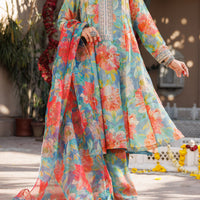 Digital Light Green Stitched Suit - Almirah