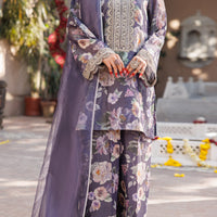Digital Purple Stitched Suit - Almirah