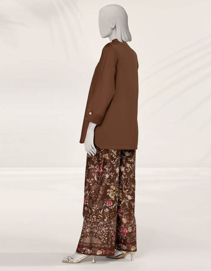 Textured Brown Stitched Suit - J. Junaid Jamshed