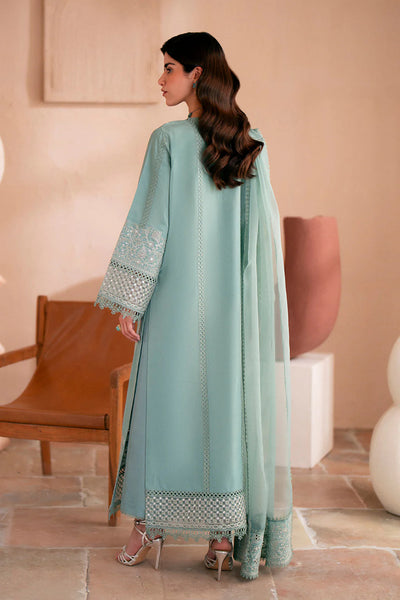 Silk Lawn & Organza Teal Stitched Luxury Suit - Vanya