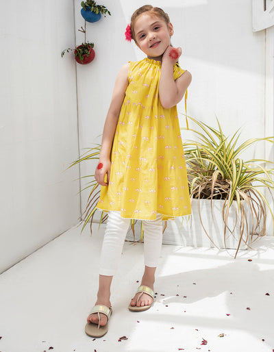 Lawn Yellow Kurti - J. Junaid Jamshed