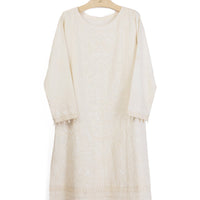 Cotton Net Off White Kurti - J. Junaid Jamshed