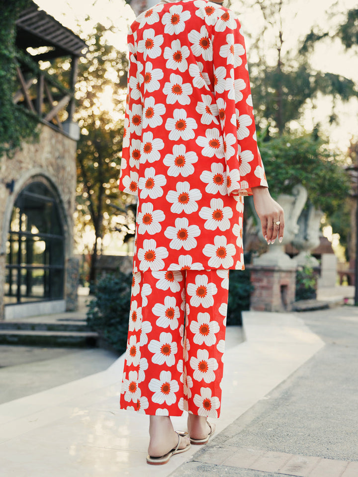 Lawn Orange Stitched Suit - J. Junaid Jamshed