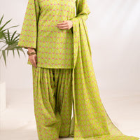 Lawn Green Stitched Suit - Almirah