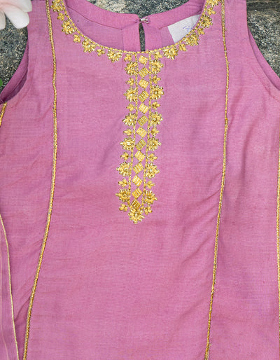 Raw Silk Lilac Stitched Suit - J. Junaid Jamshed