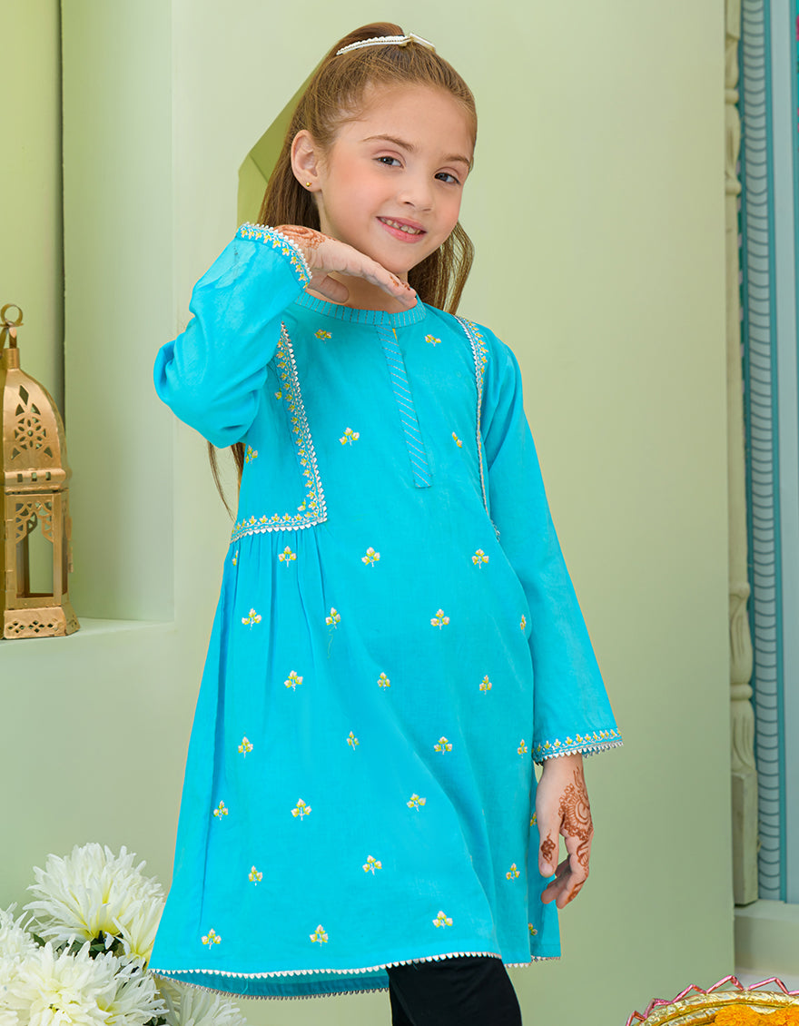 Lawn Blue Kurti - J. Junaid Jamshed