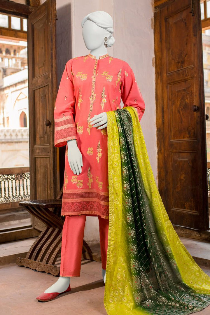 Lawn Pink Stitched Suit - J. Junaid Jamshed