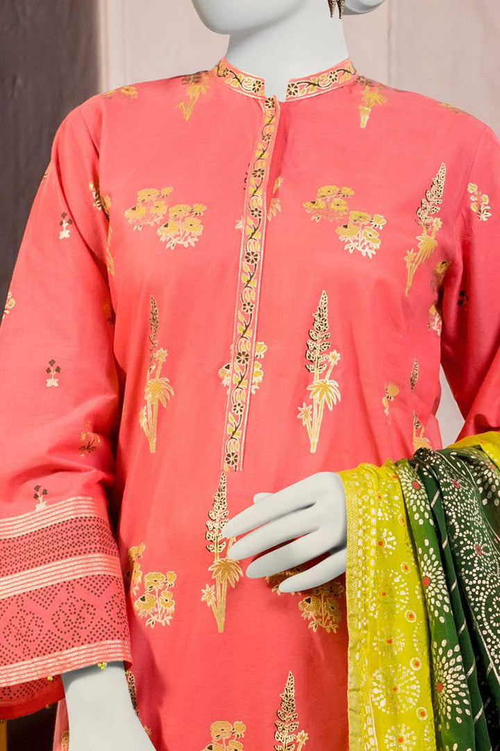 Lawn Pink Stitched Suit - J. Junaid Jamshed
