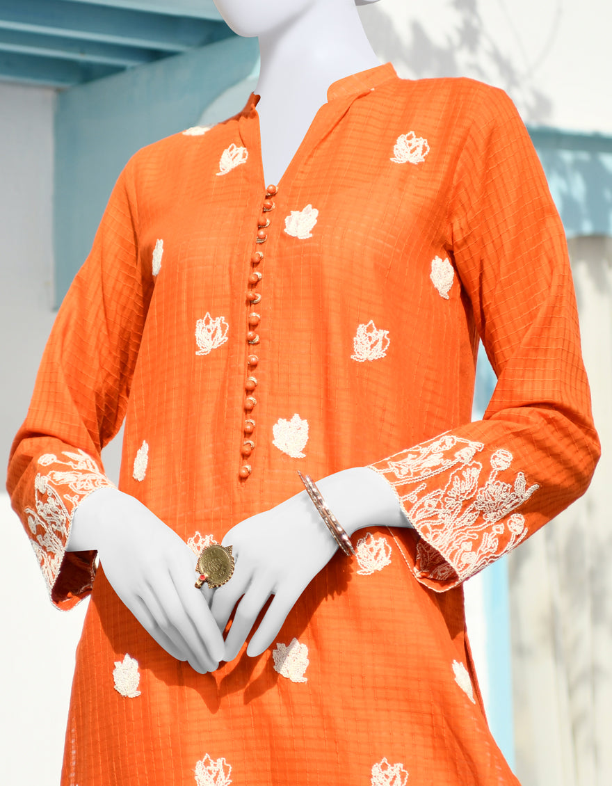 Dobby Rust Kurti - J. Junaid Jamshed